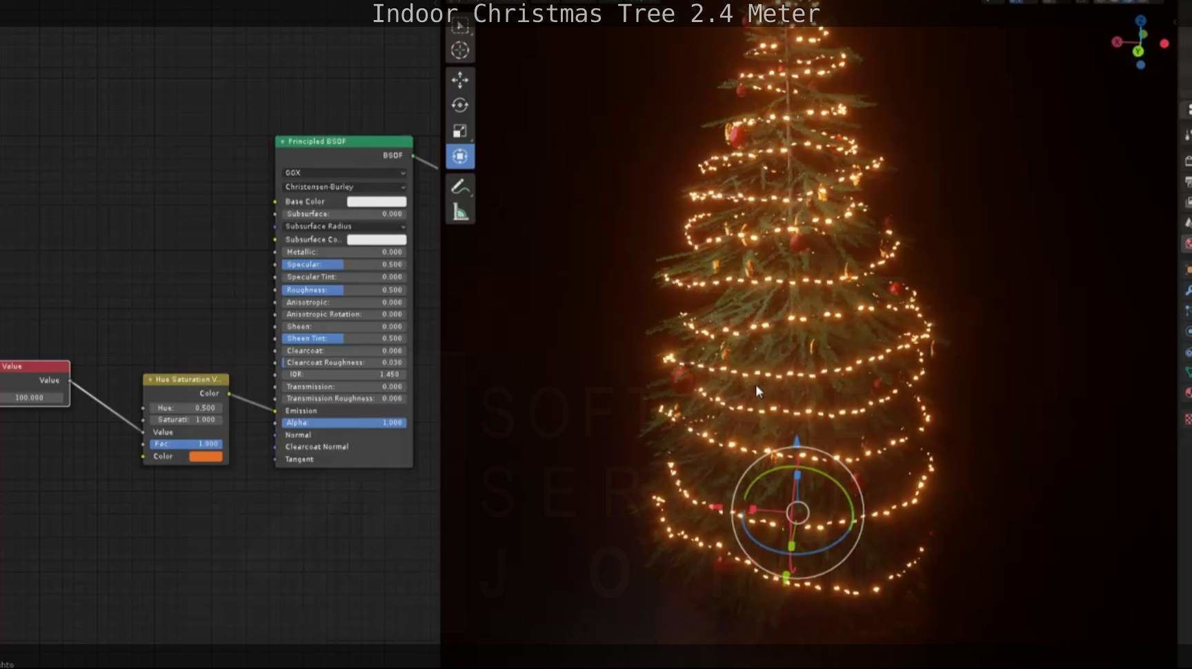 Indoor Christmas Tree 2m Low-poly 3D model_70