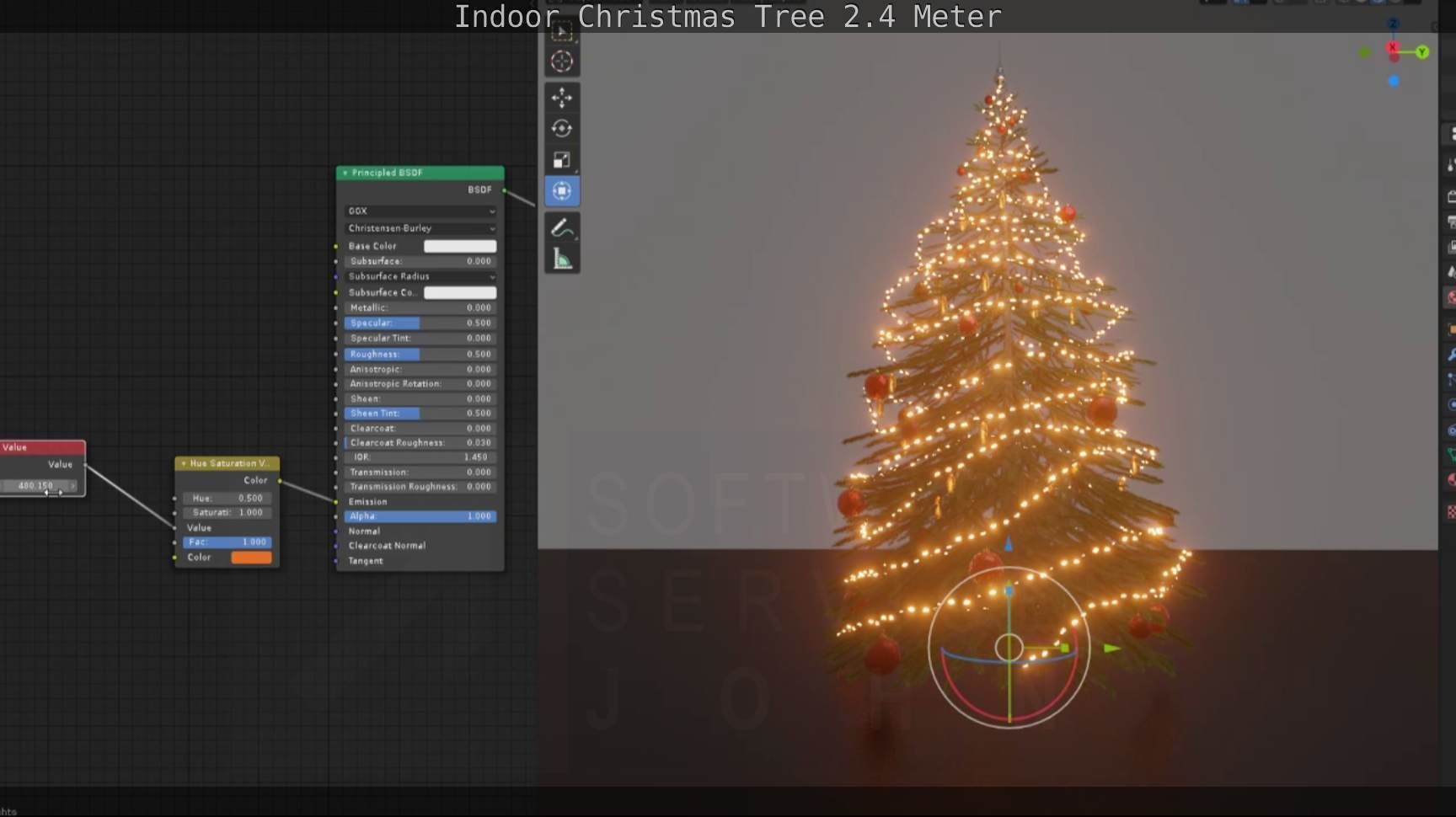 Indoor Christmas Tree 2m Low-poly 3D model_64