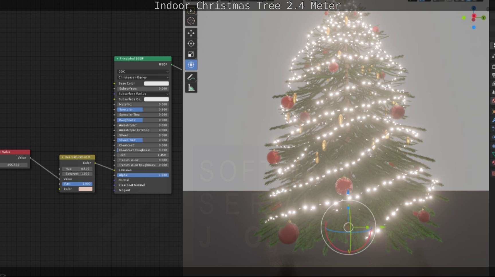 Indoor Christmas Tree 2m Low-poly 3D model_49