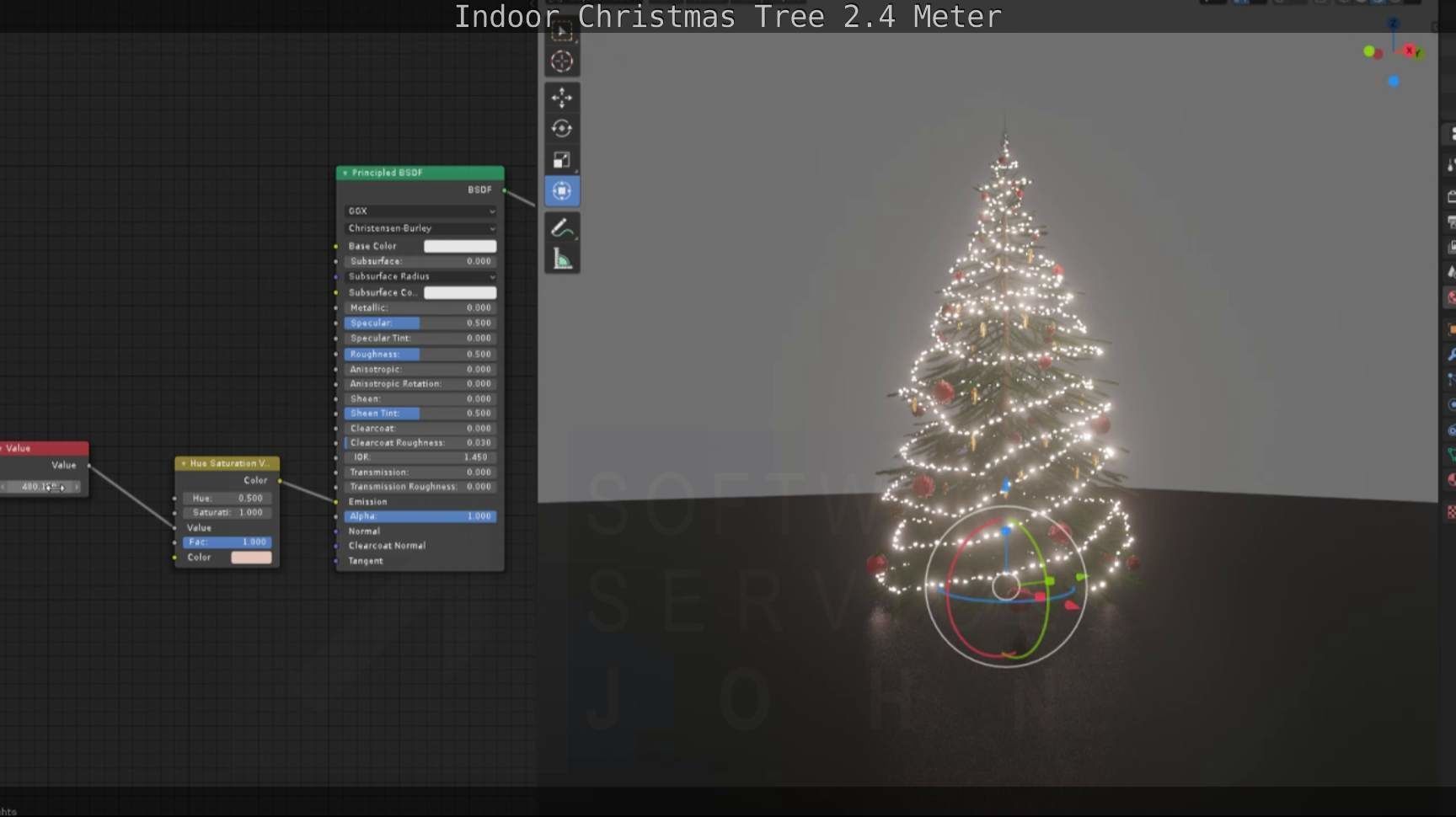 Indoor Christmas Tree 2m Low-poly 3D model_55