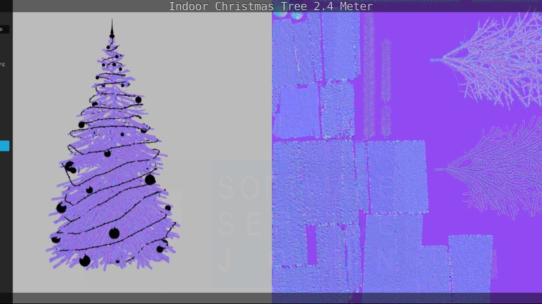 Indoor Christmas Tree 2m Low-poly 3D model_132