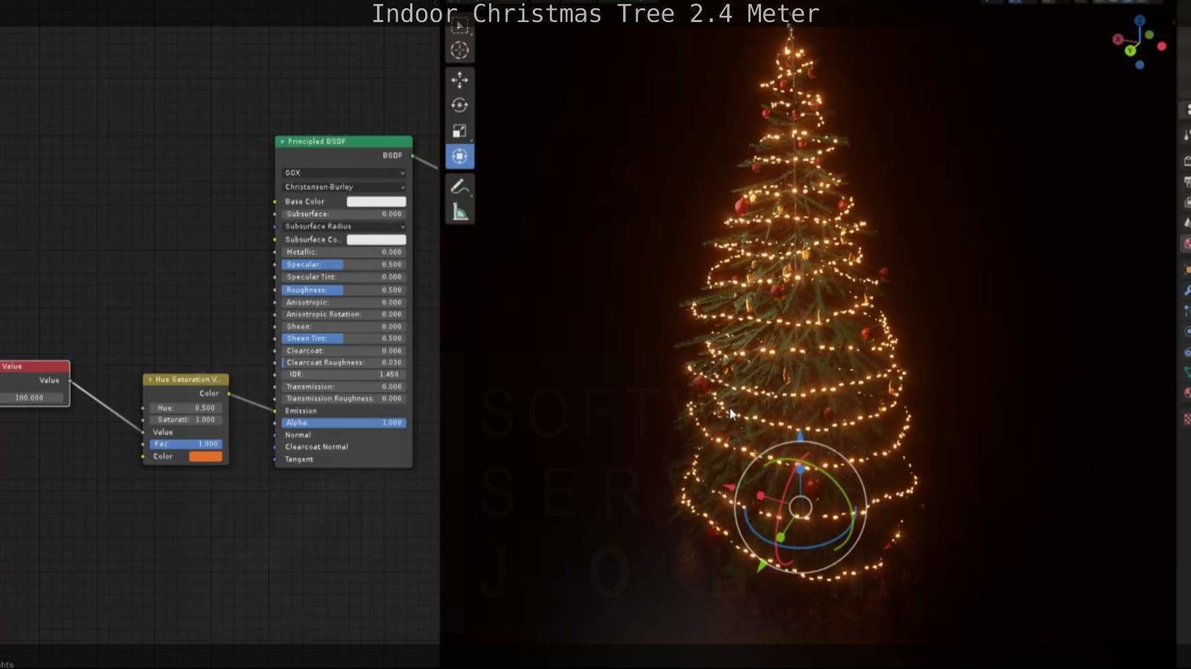 Indoor Christmas Tree 2m Low-poly 3D model_73