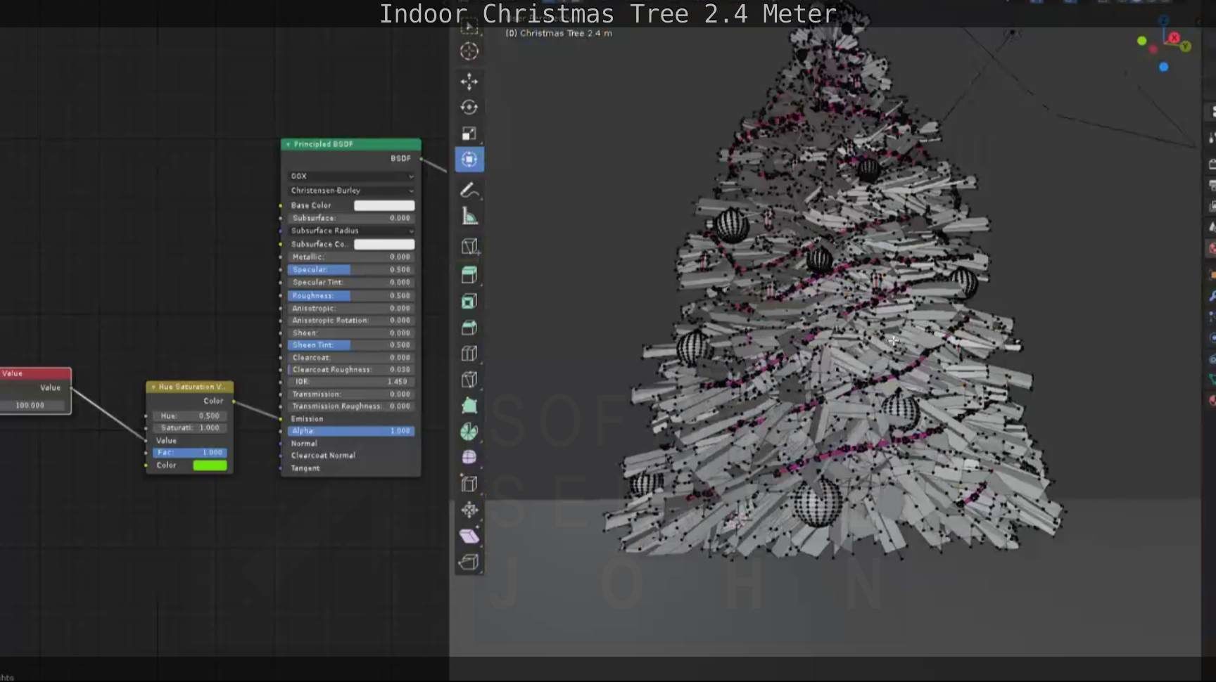Indoor Christmas Tree 2m Low-poly 3D model_105