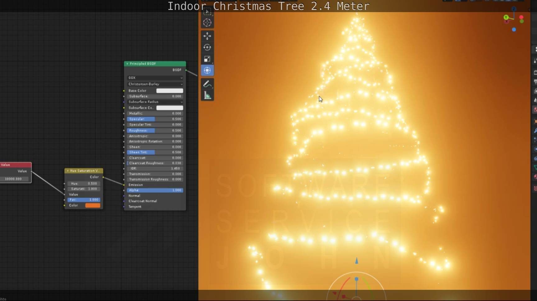 Indoor Christmas Tree 2m Low-poly 3D model_11