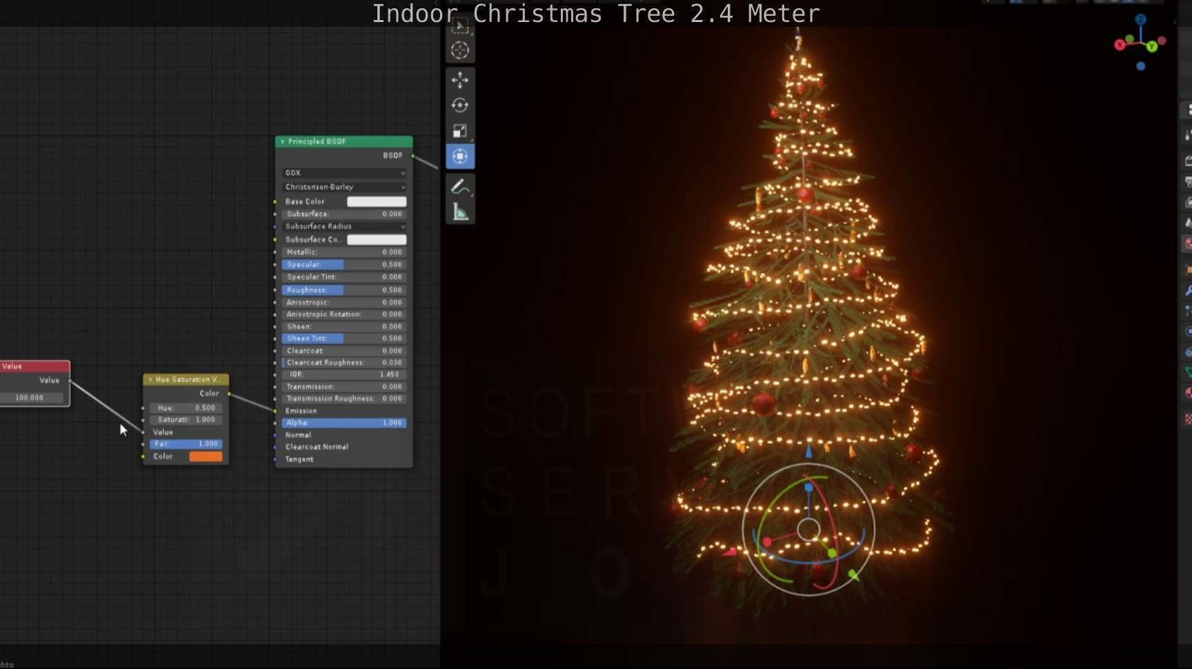 Indoor Christmas Tree 2m Low-poly 3D model_80