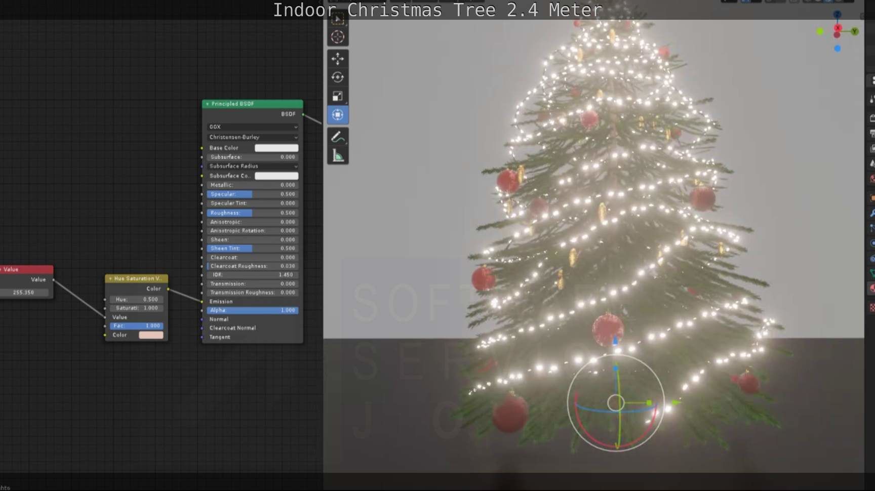 Indoor Christmas Tree 2m Low-poly 3D model_46