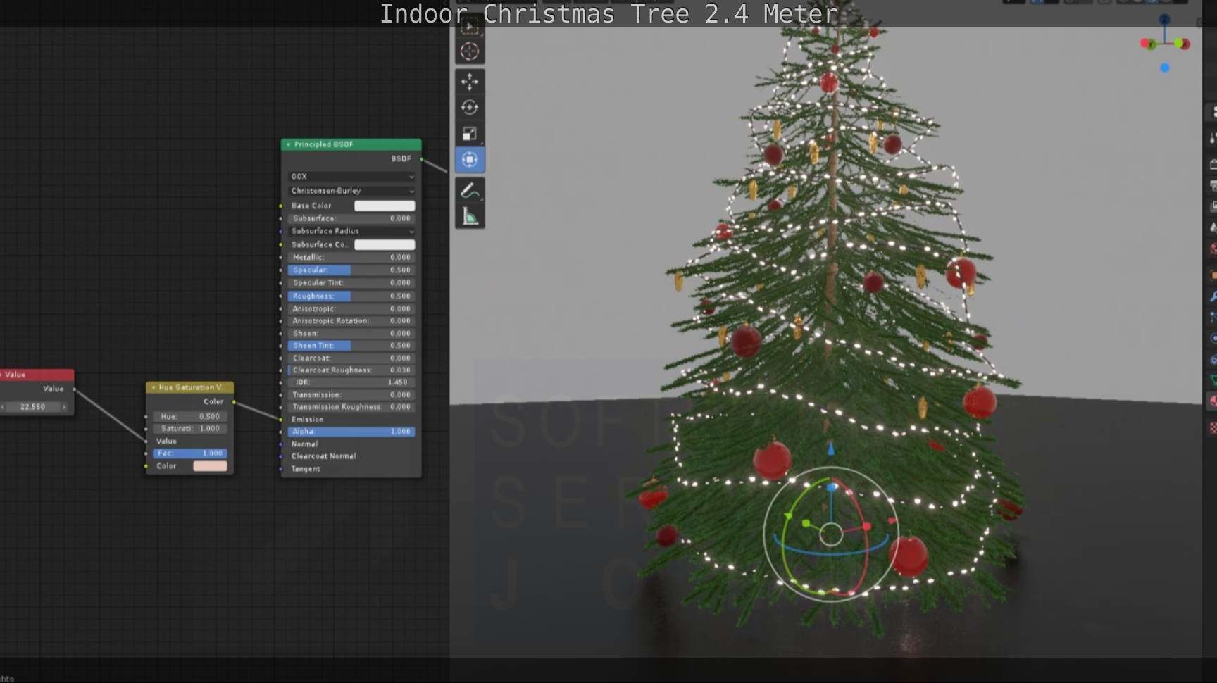 Indoor Christmas Tree 2m Low-poly 3D model_44