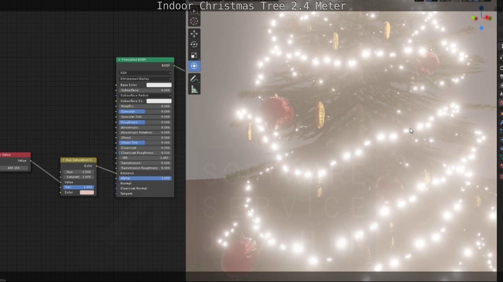Indoor Christmas Tree 2m Low-poly 3D model_54