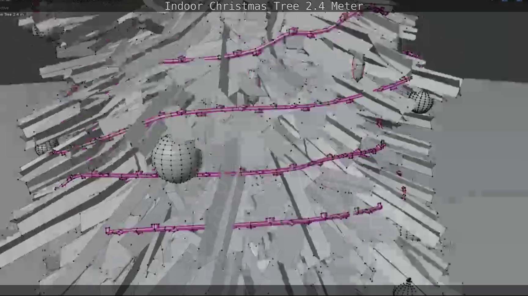 Indoor Christmas Tree 2m Low-poly 3D model_110