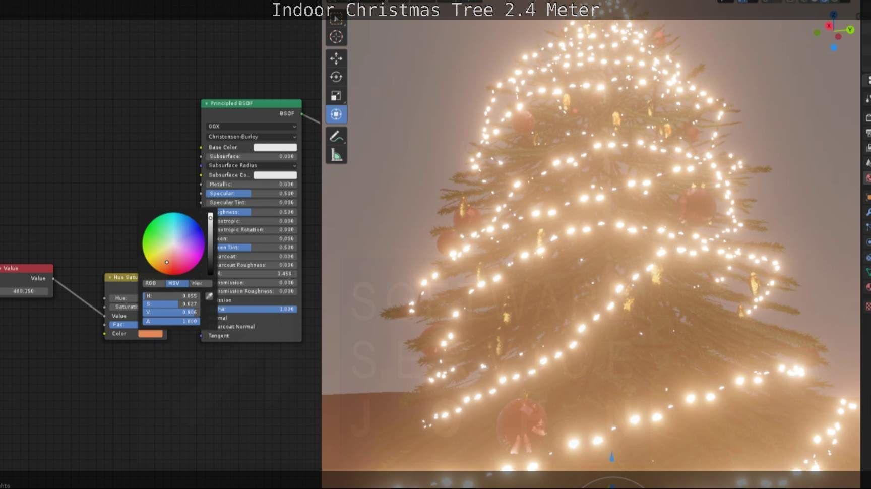 Indoor Christmas Tree 2m Low-poly 3D model_13