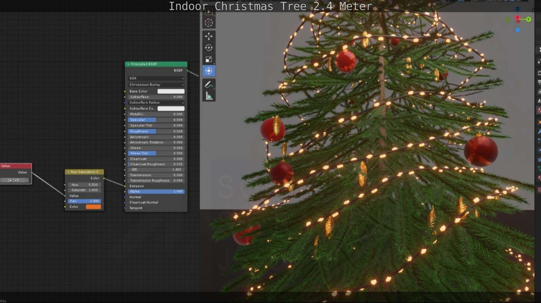 Indoor Christmas Tree 2m Low-poly 3D model_68