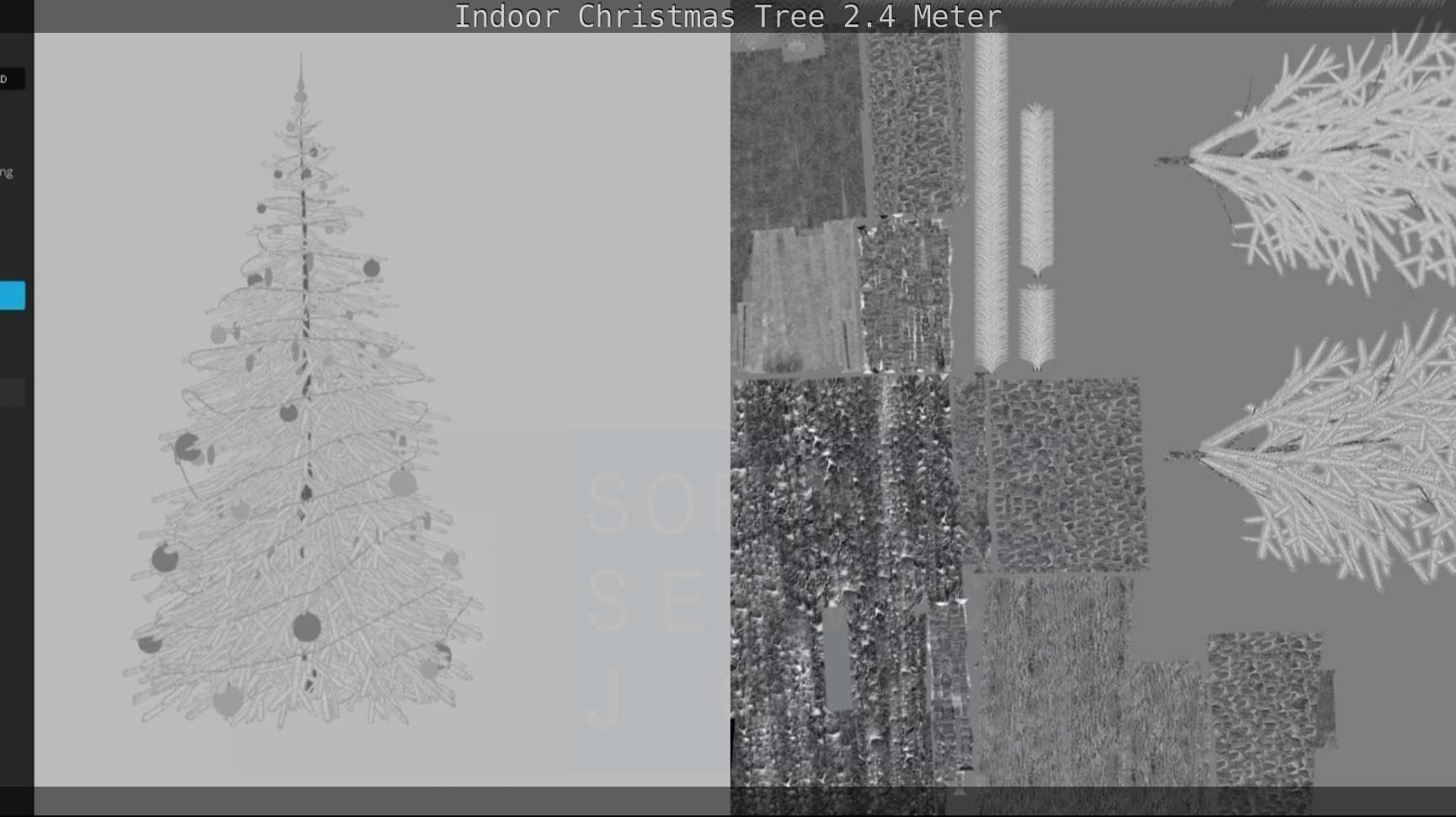 Indoor Christmas Tree 2m Low-poly 3D model_131