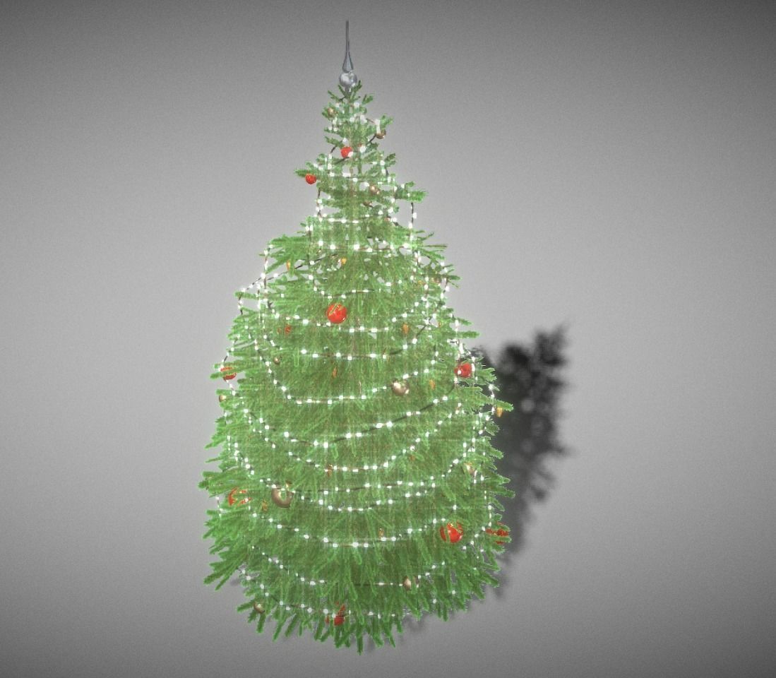 Indoor Christmas Tree 2m Low-poly 3D model_22