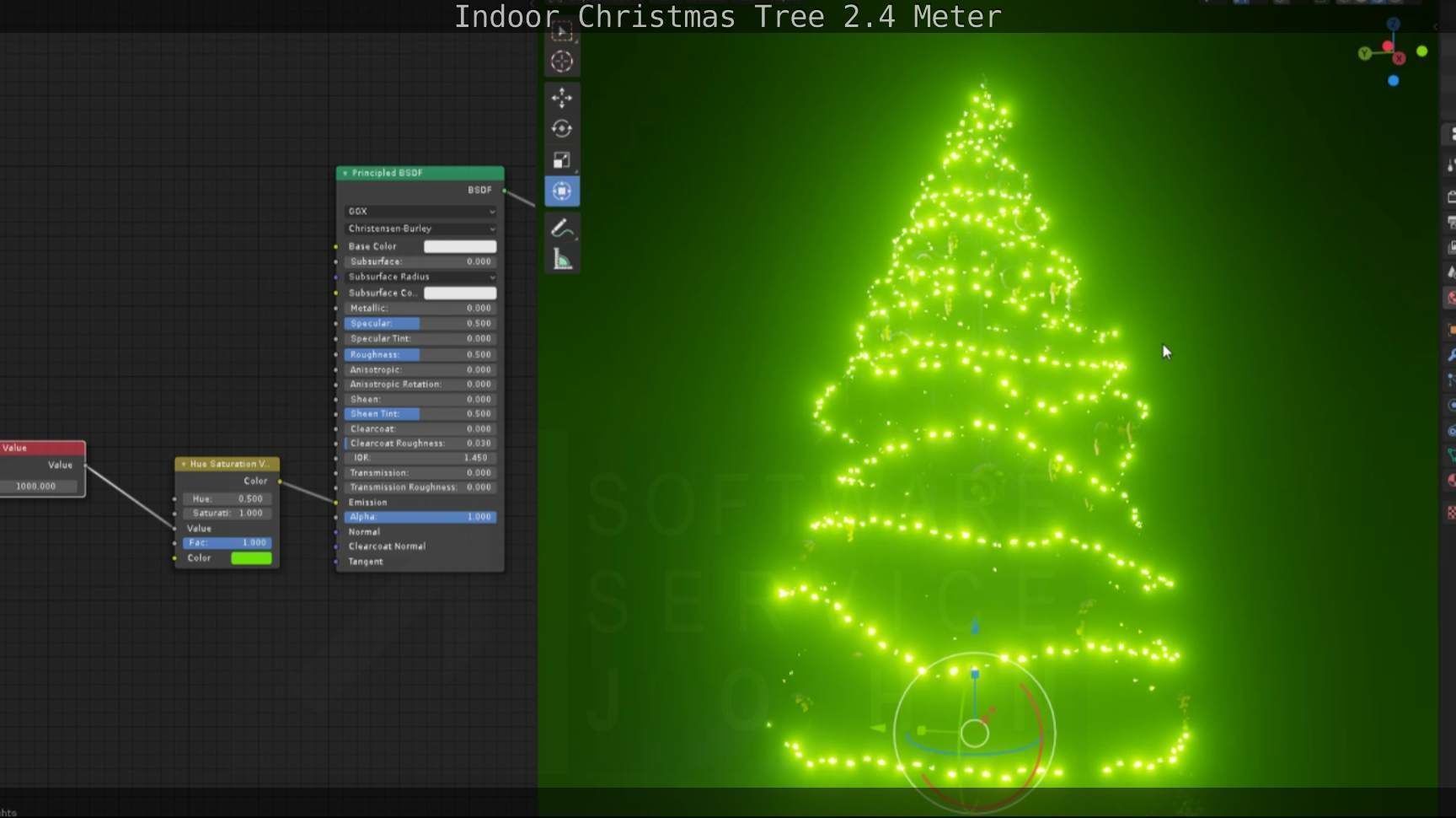 Indoor Christmas Tree 2m Low-poly 3D model_6