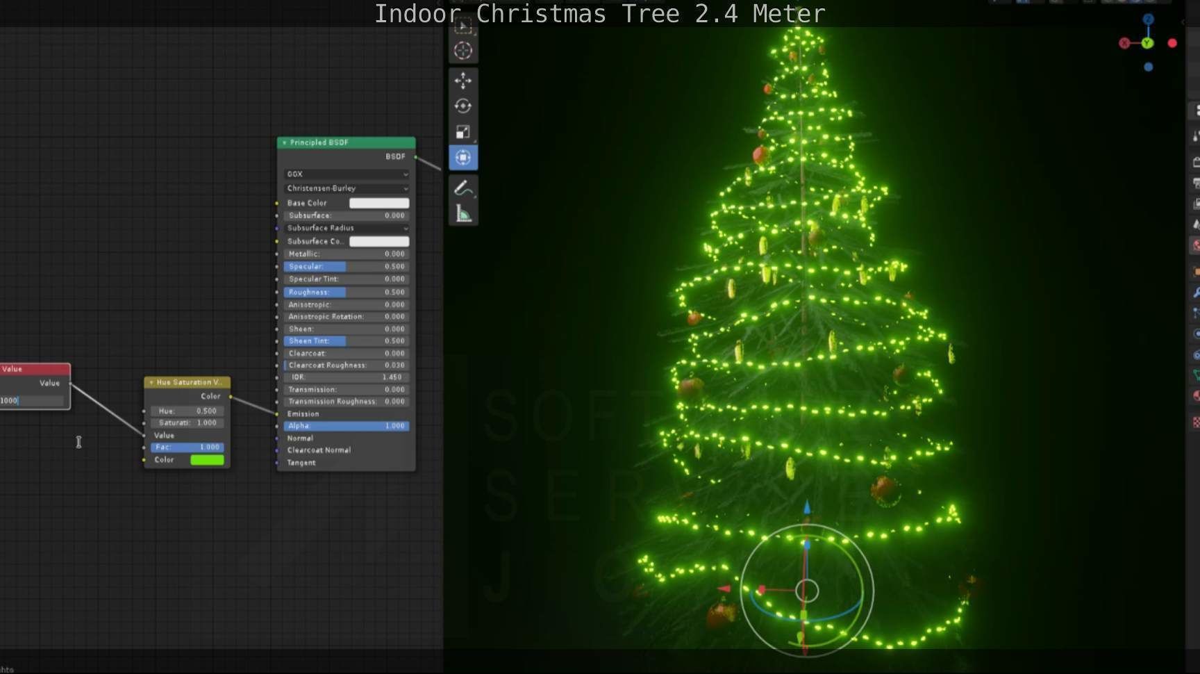 Indoor Christmas Tree 2m Low-poly 3D model_88
