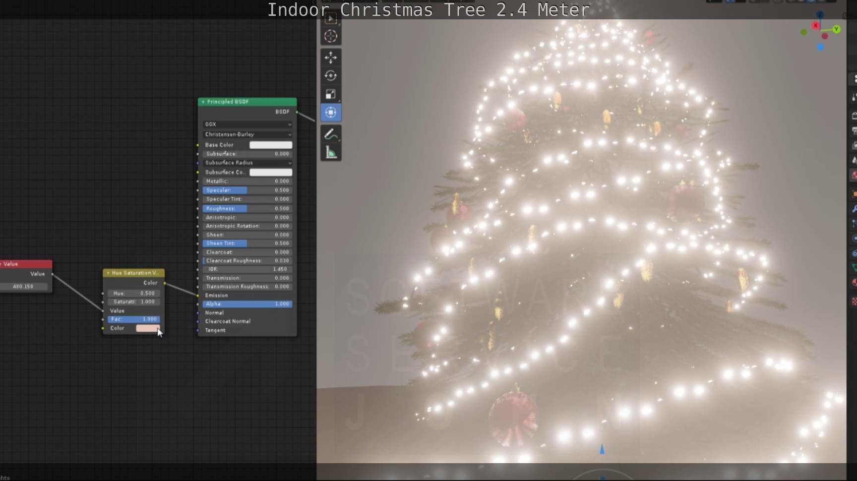 Indoor Christmas Tree 2m Low-poly 3D model_59