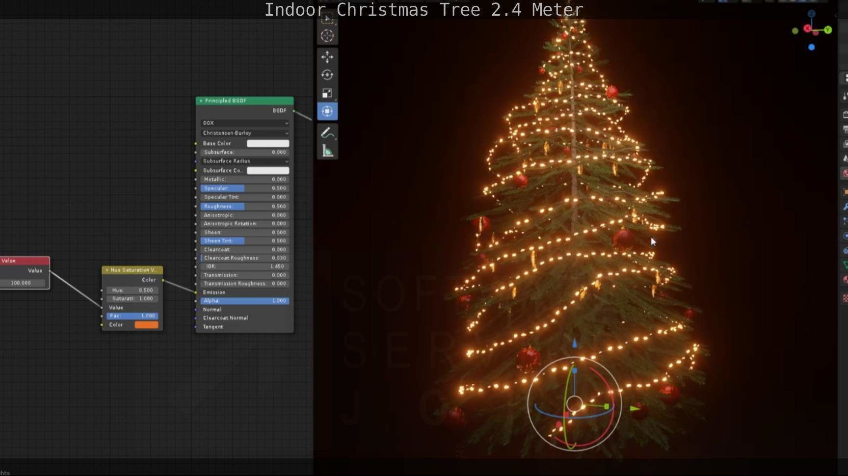 Indoor Christmas Tree 2m Low-poly 3D model_3