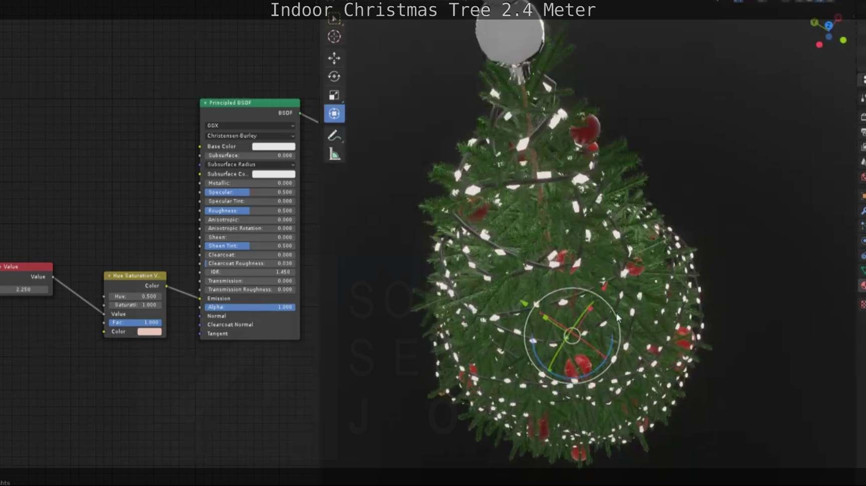Indoor Christmas Tree 2m Low-poly 3D model_42
