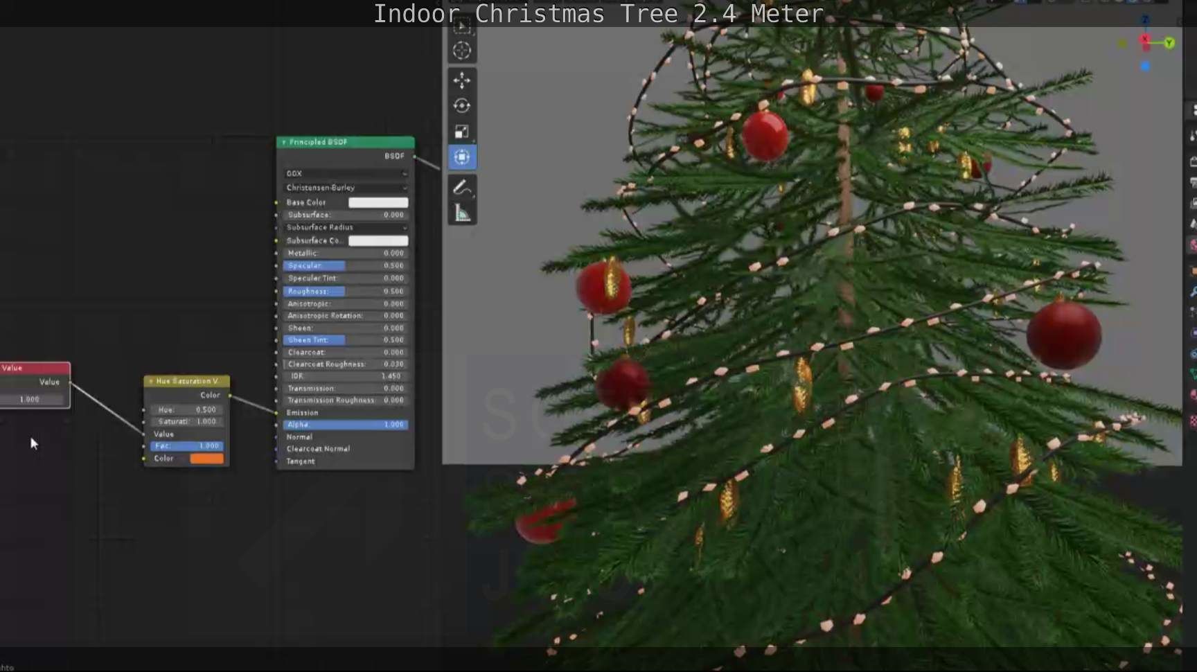 Indoor Christmas Tree 2m Low-poly 3D model_66