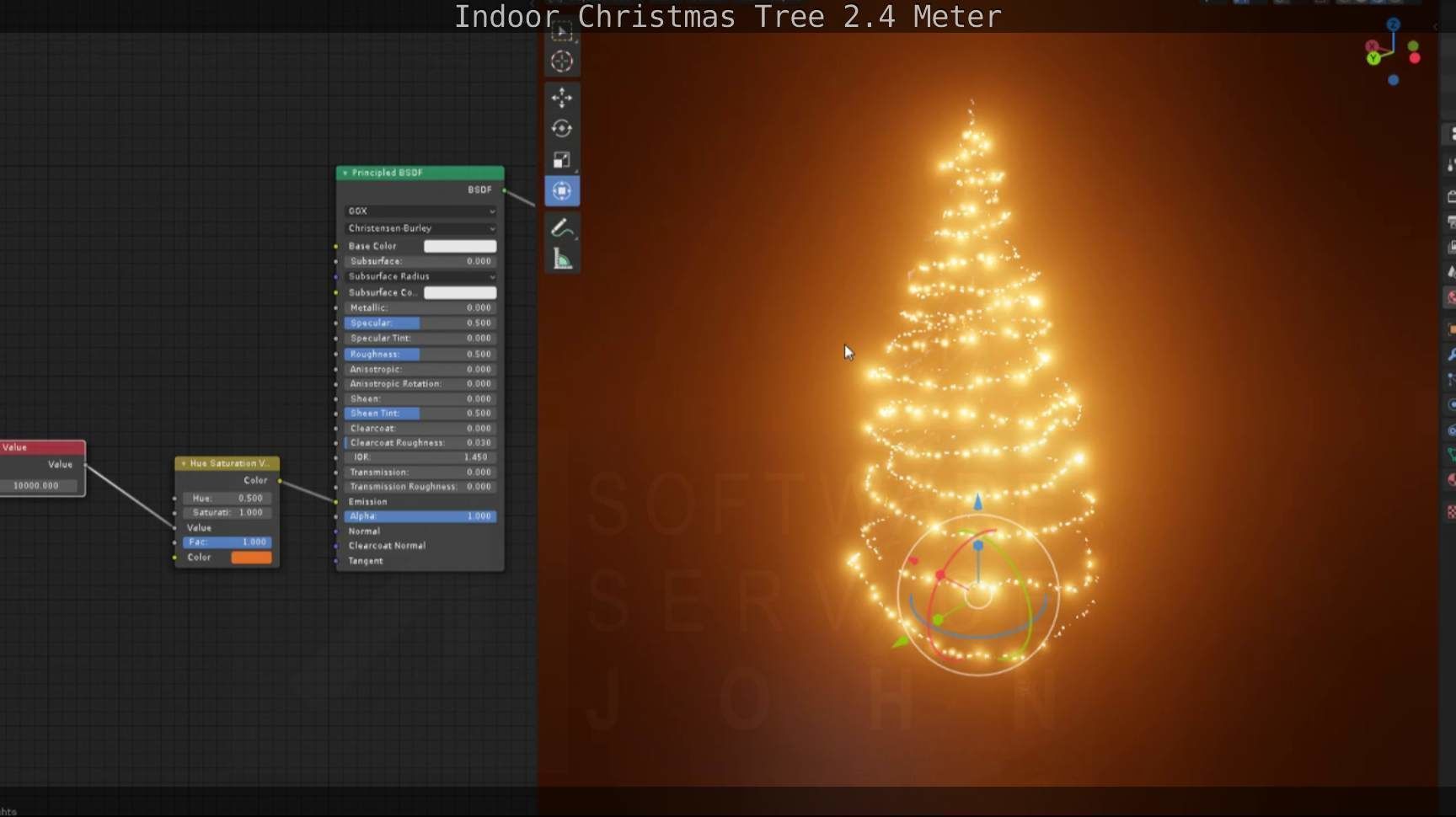 Indoor Christmas Tree 2m Low-poly 3D model_14