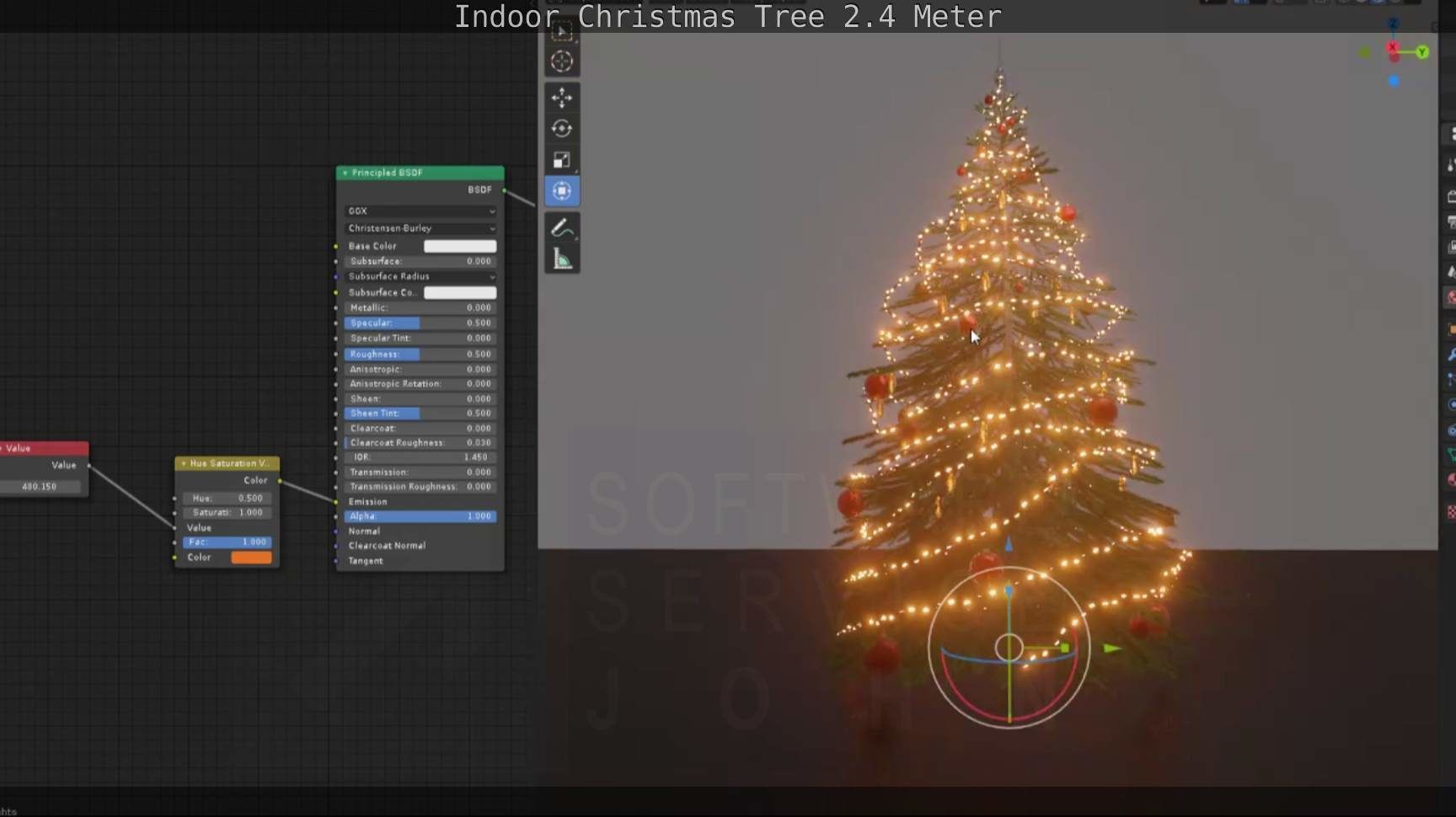 Indoor Christmas Tree 2m Low-poly 3D model_62