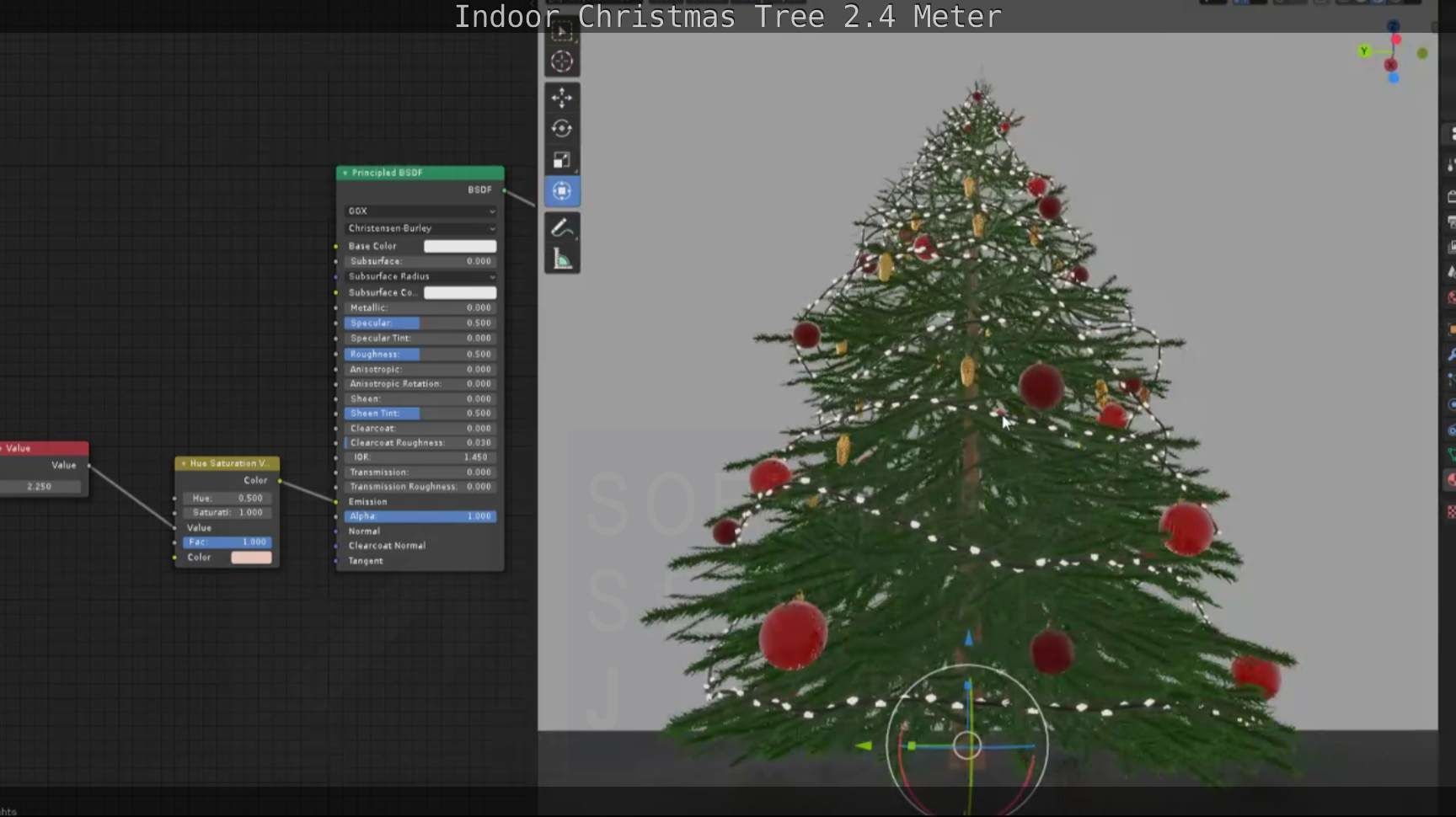 Indoor Christmas Tree 2m Low-poly 3D model_35