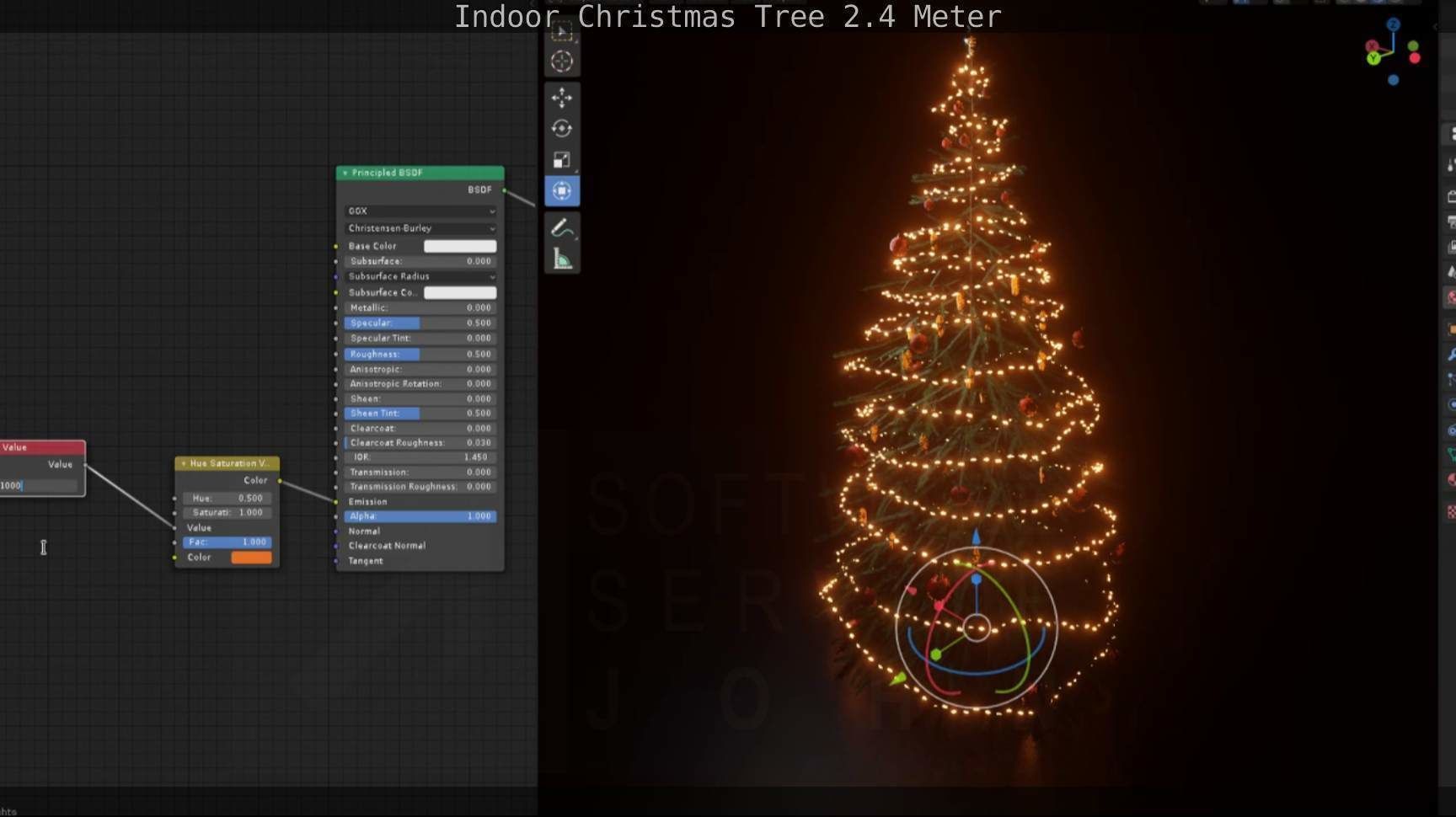 Indoor Christmas Tree 2m Low-poly 3D model_76