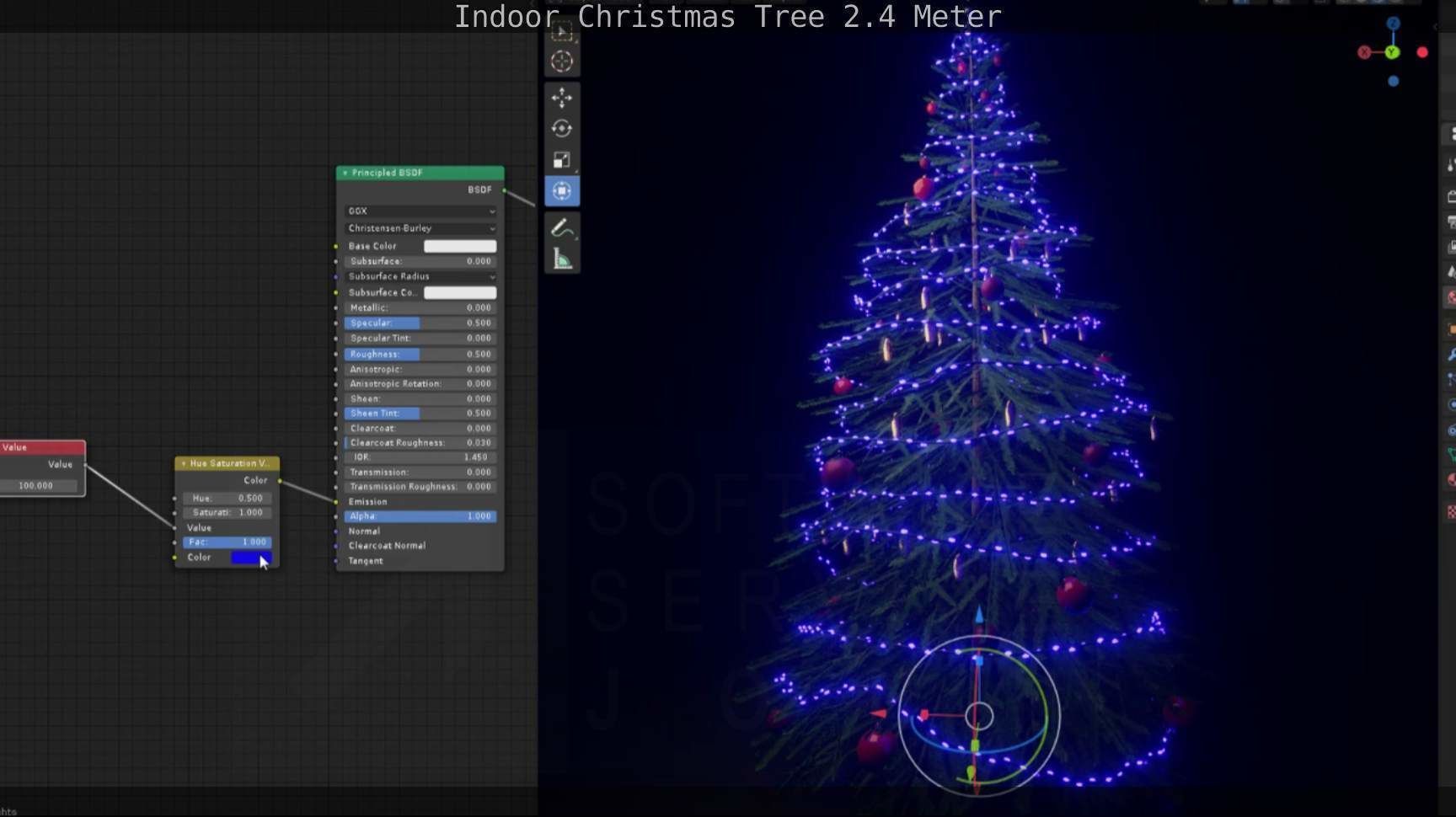 Indoor Christmas Tree 2m Low-poly 3D model_83