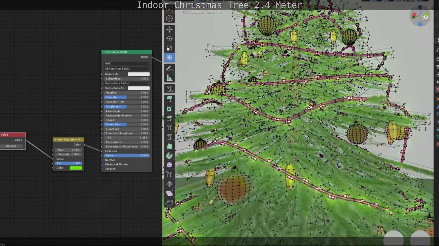 Indoor Christmas Tree 2m Low-poly 3D model_101