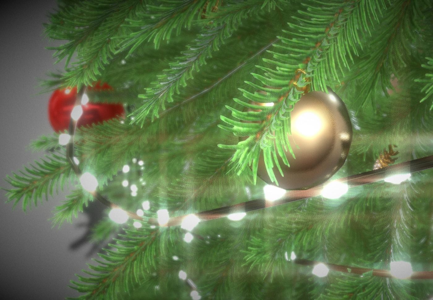Indoor Christmas Tree 2m Low-poly 3D model_5