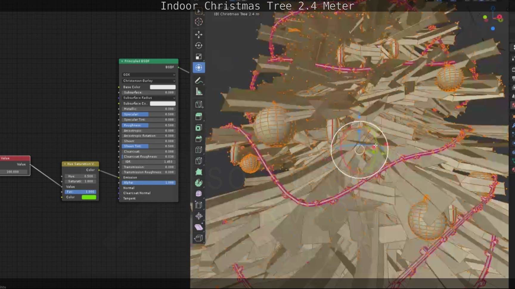 Indoor Christmas Tree 2m Low-poly 3D model_102