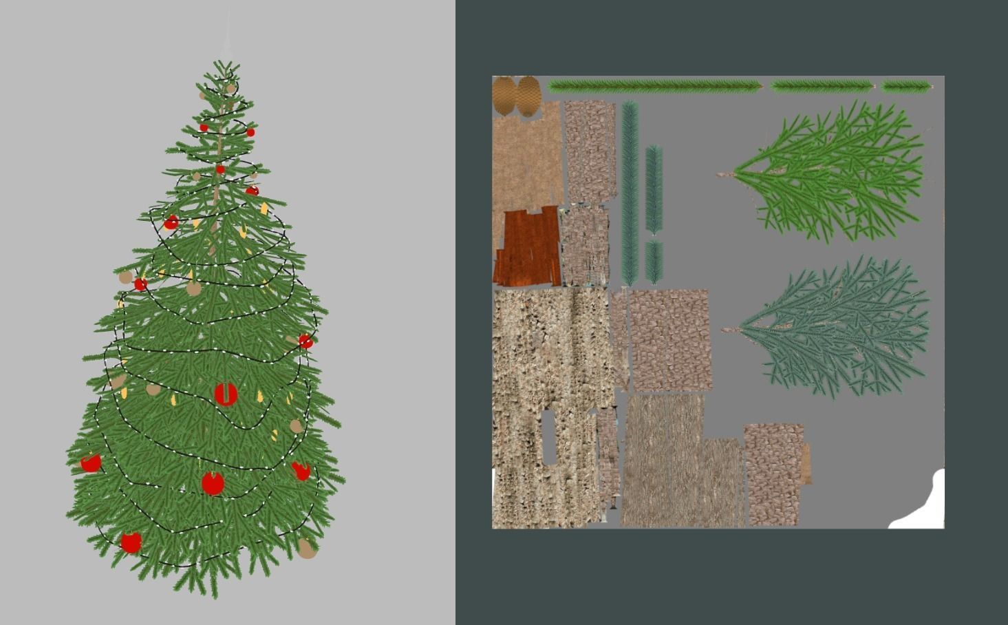Indoor Christmas Tree 2m Low-poly 3D model_32