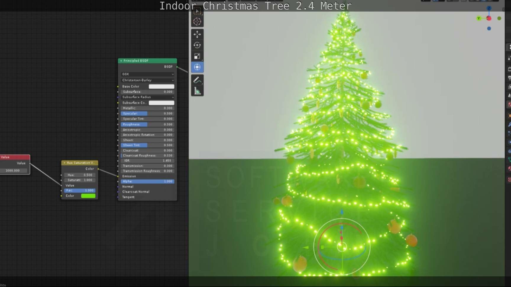 Indoor Christmas Tree 2m Low-poly 3D model_94