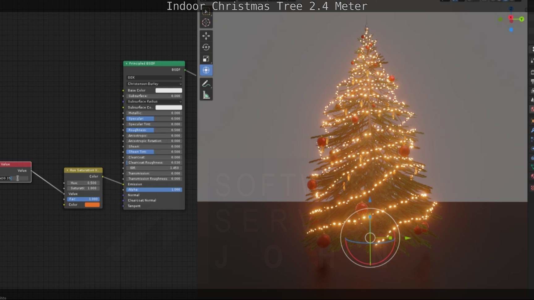 Indoor Christmas Tree 2m Low-poly 3D model_63