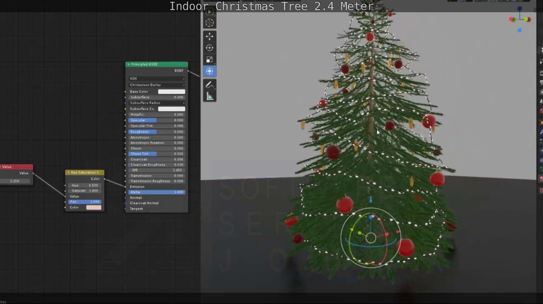 Indoor Christmas Tree 2m Low-poly 3D model_41