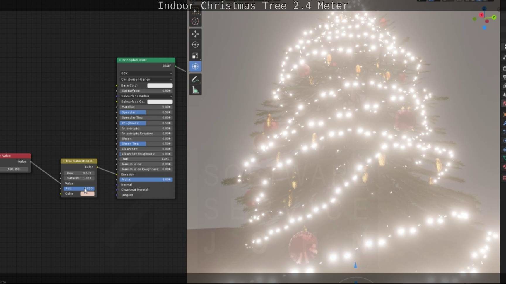 Indoor Christmas Tree 2m Low-poly 3D model_58