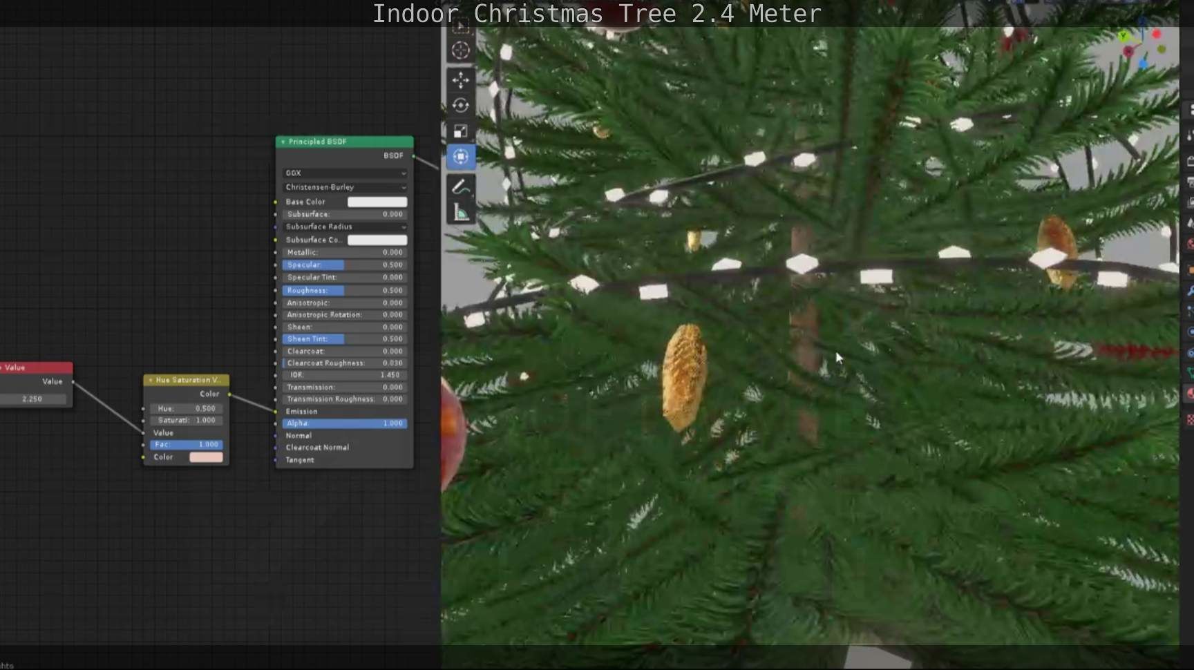 Indoor Christmas Tree 2m Low-poly 3D model_38
