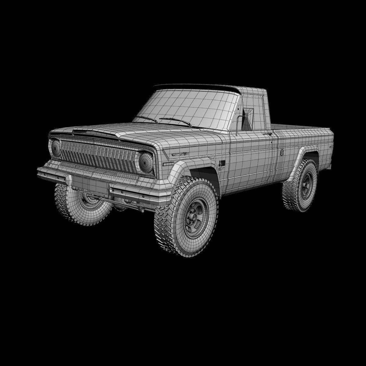 Jeep J2000 J10 Pickup 3D model_13