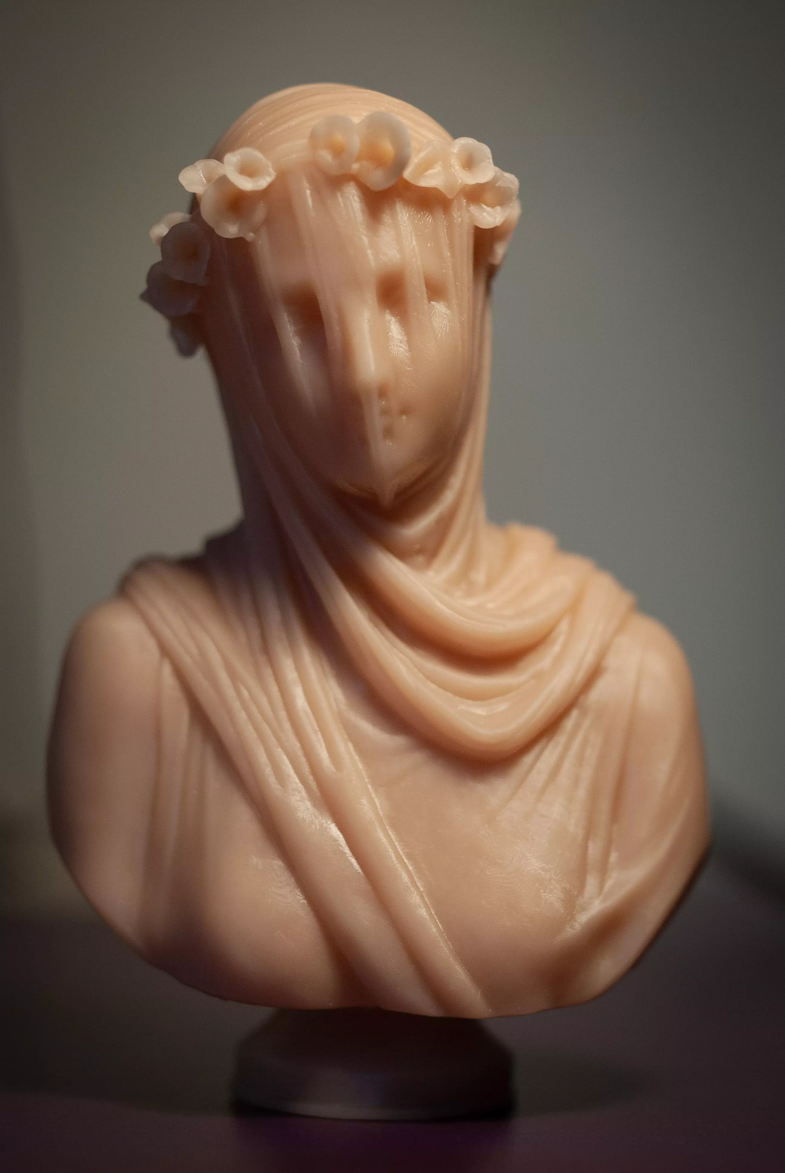 Classical Statue Bust - Veiled Vestal Virgin 3D print model_0