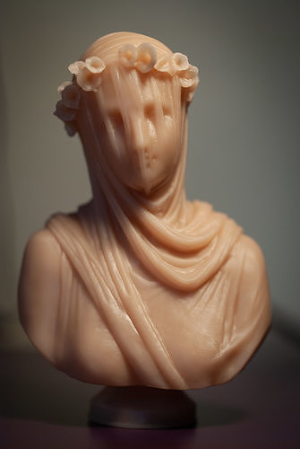 Classical Statue Bust - Veiled Vestal Virgin 3D print model