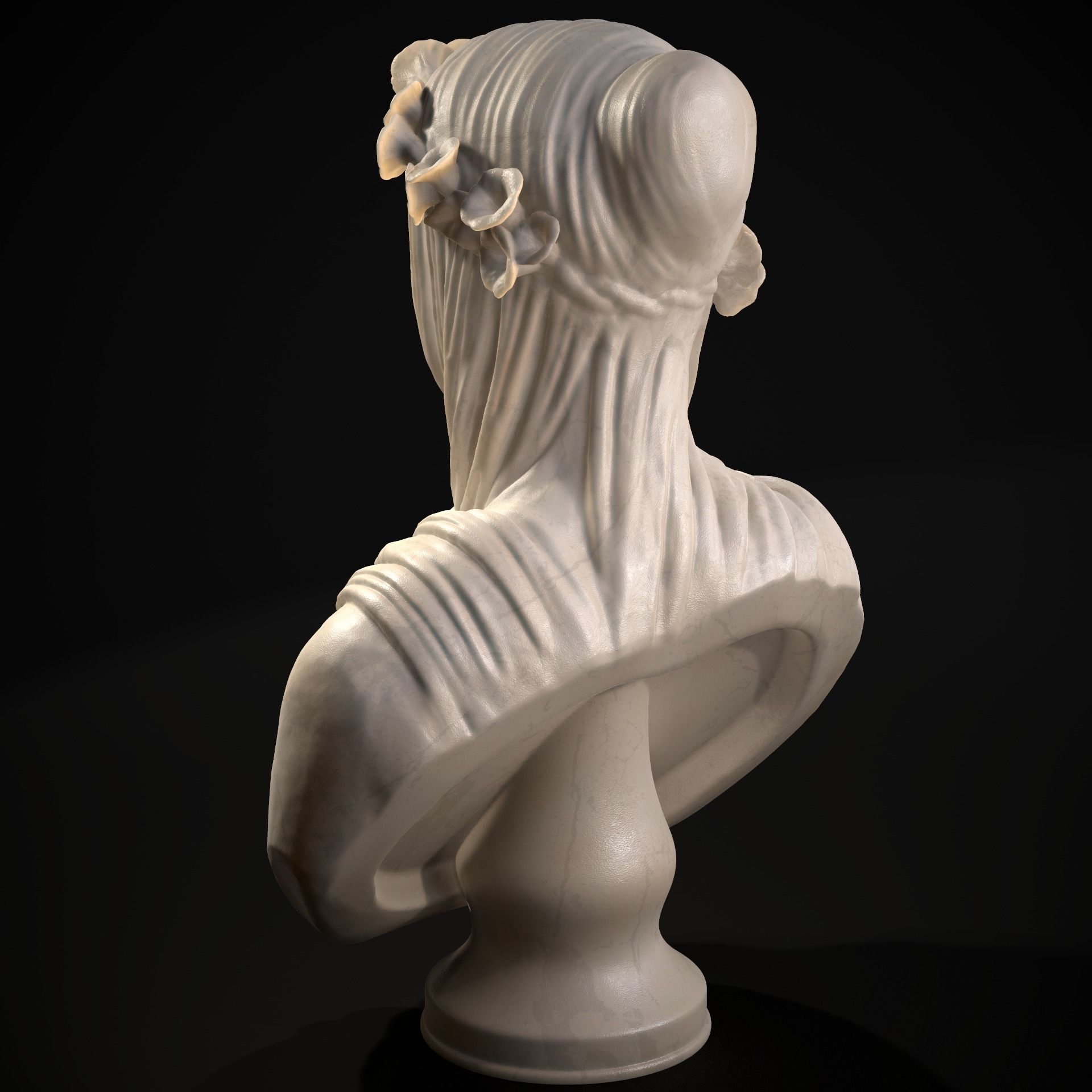 Classical Statue Bust - Veiled Vestal Virgin 3D print model_6