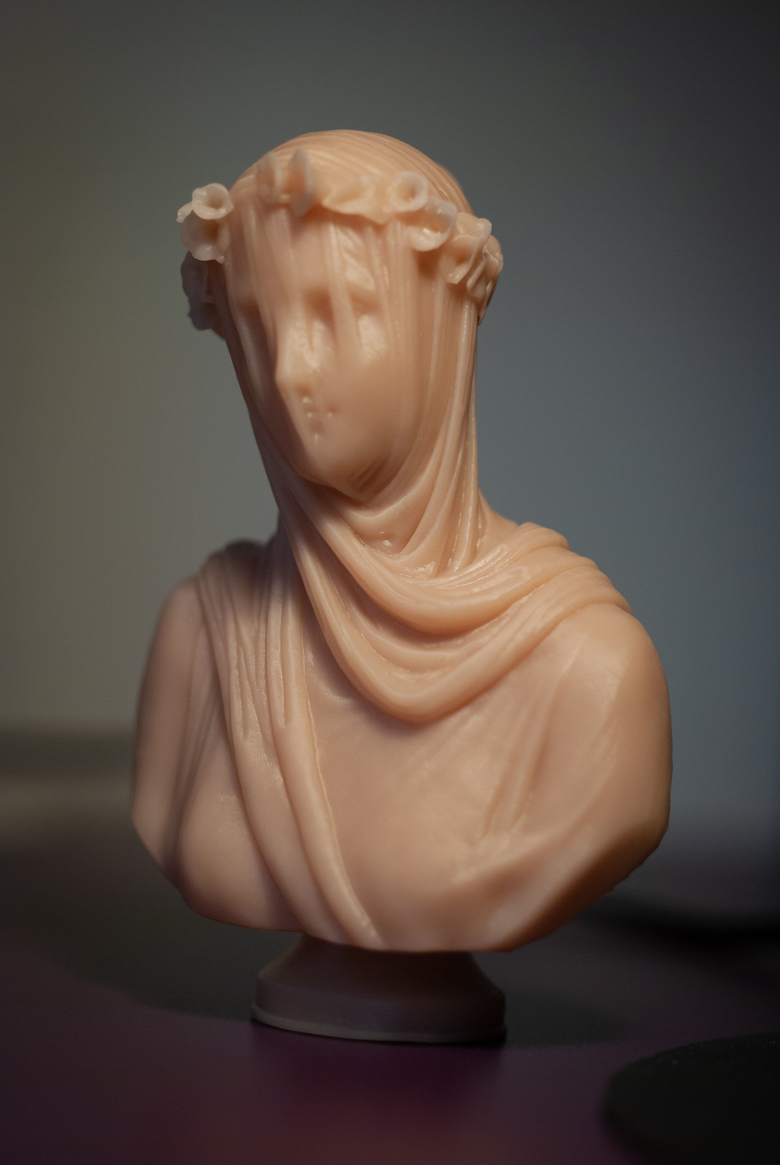 Classical Statue Bust - Veiled Vestal Virgin 3D print model_3