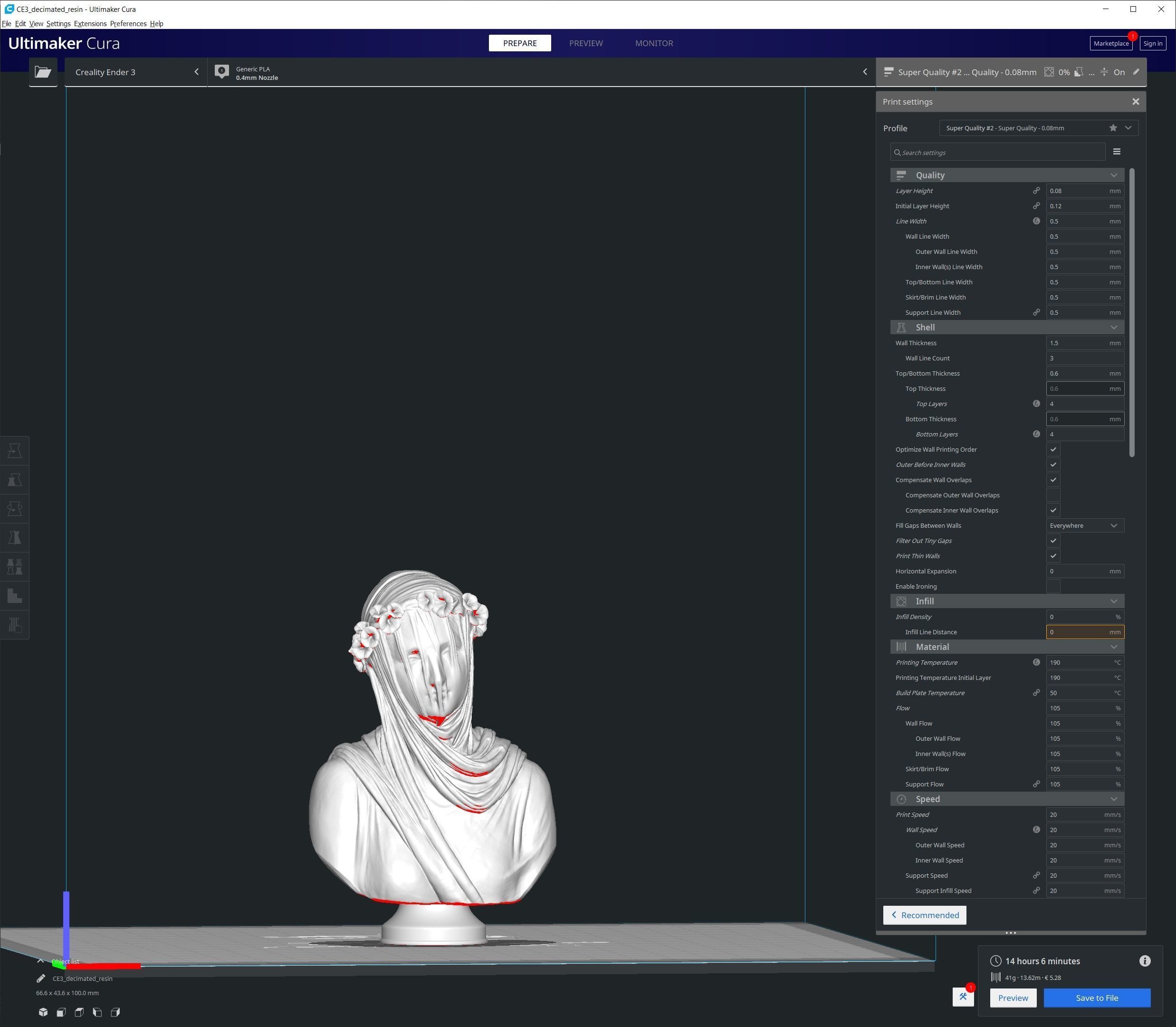 Classical Statue Bust - Veiled Vestal Virgin 3D print model_11