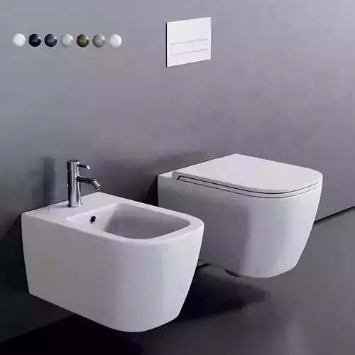 Esedra by SDR Ceramiche Quadra Wall-Hung WC