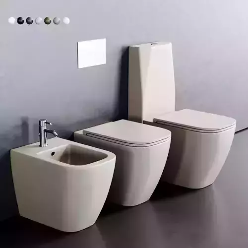 Esedra by SDR Ceramiche Quadra WC Low-poly 3D model