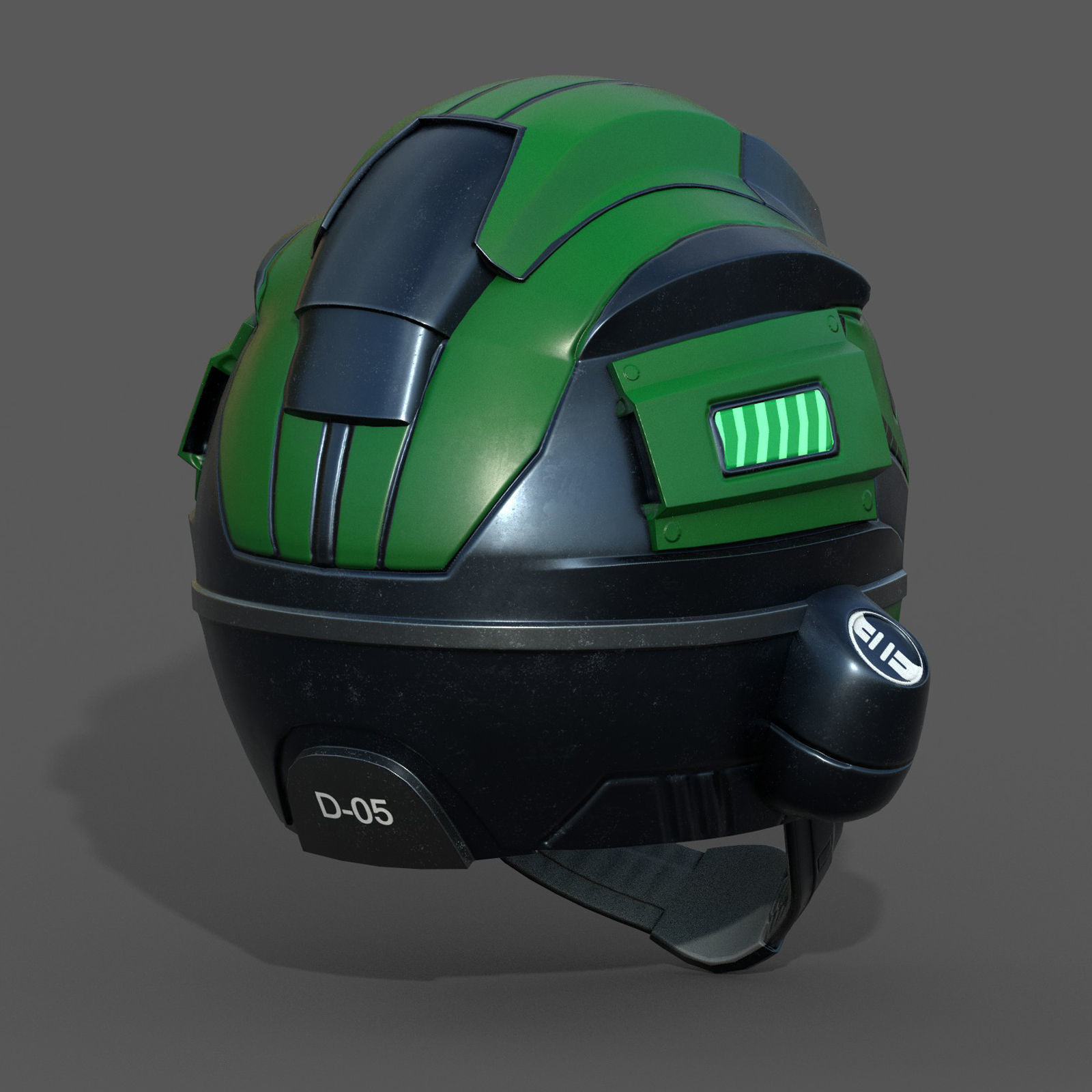 Helmet pilot scifi fantasy armor military combat soldier armor  Low-poly 3D model_4