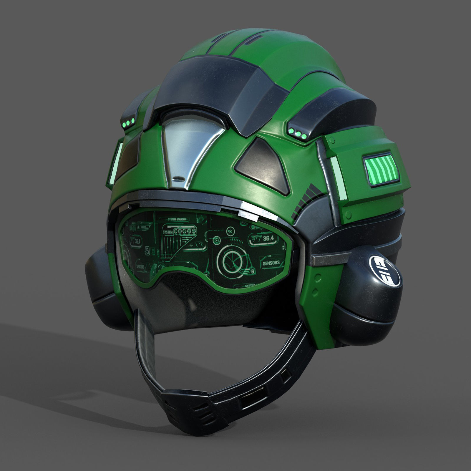 Helmet pilot scifi fantasy armor military combat soldier armor  Low-poly 3D model_1