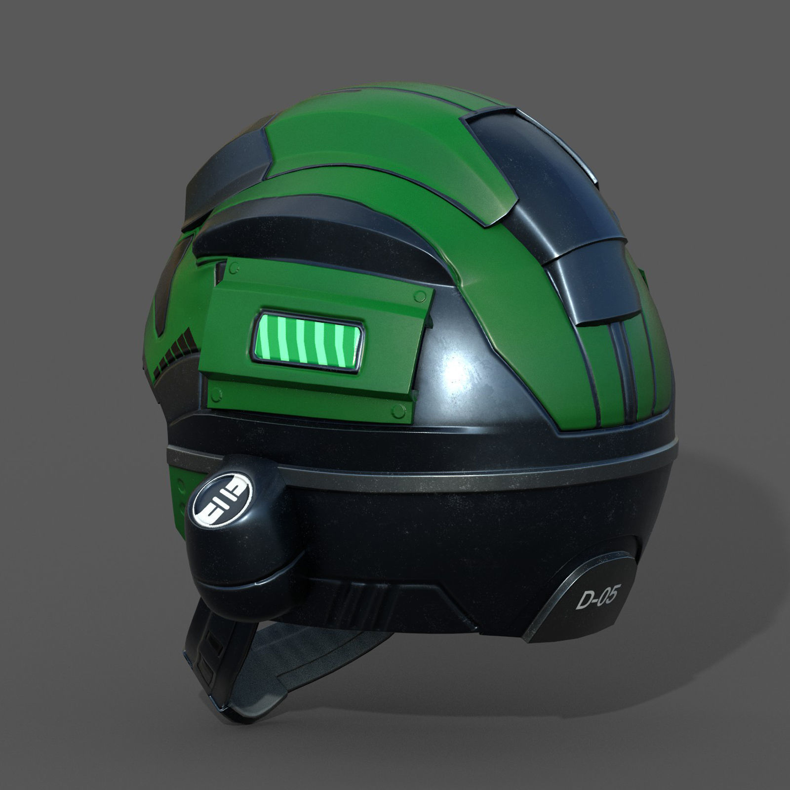 Helmet pilot scifi fantasy armor military combat soldier armor  Low-poly 3D model_5