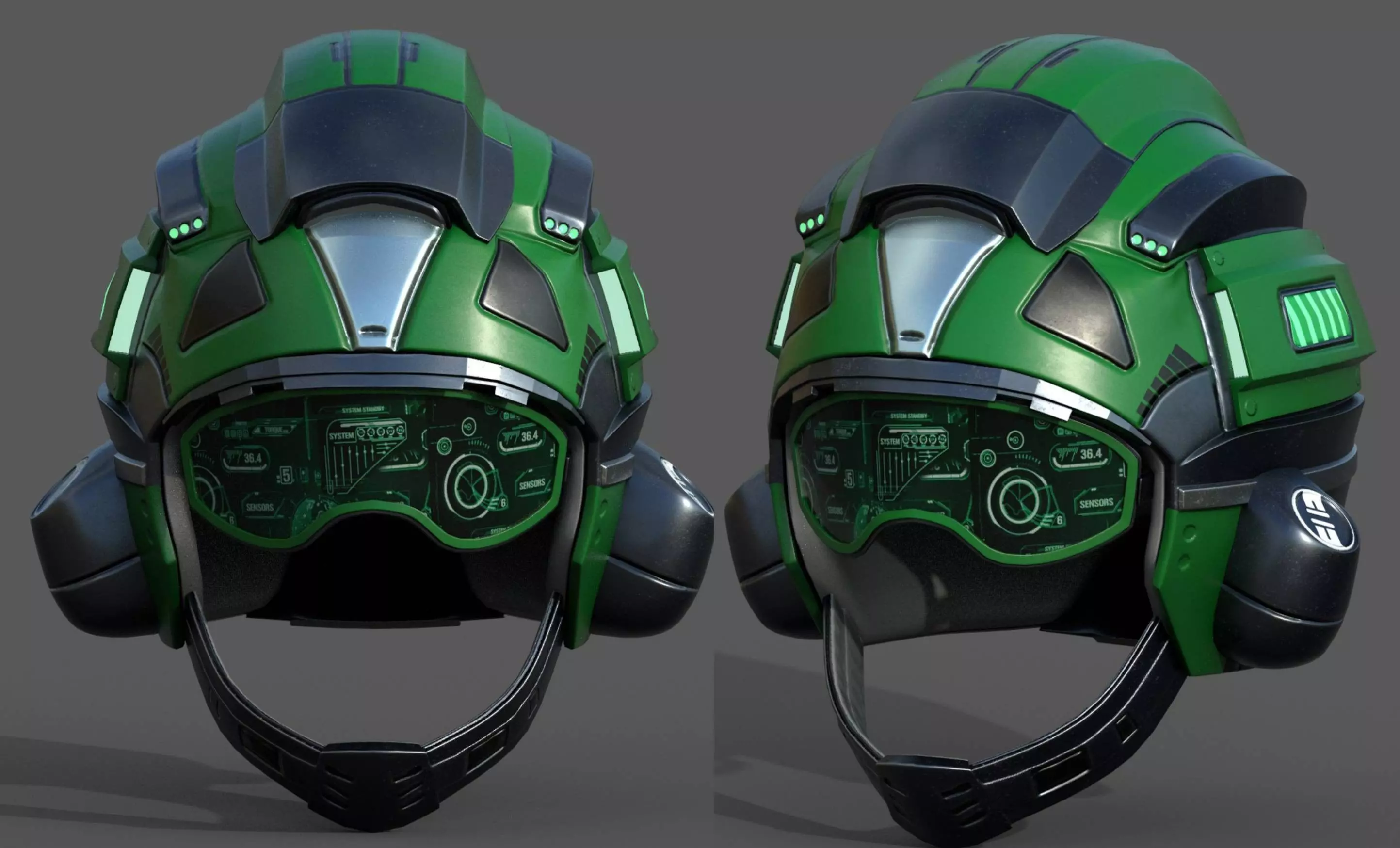 Helmet pilot scifi fantasy armor military combat soldier armor  Low-poly 3D model_0