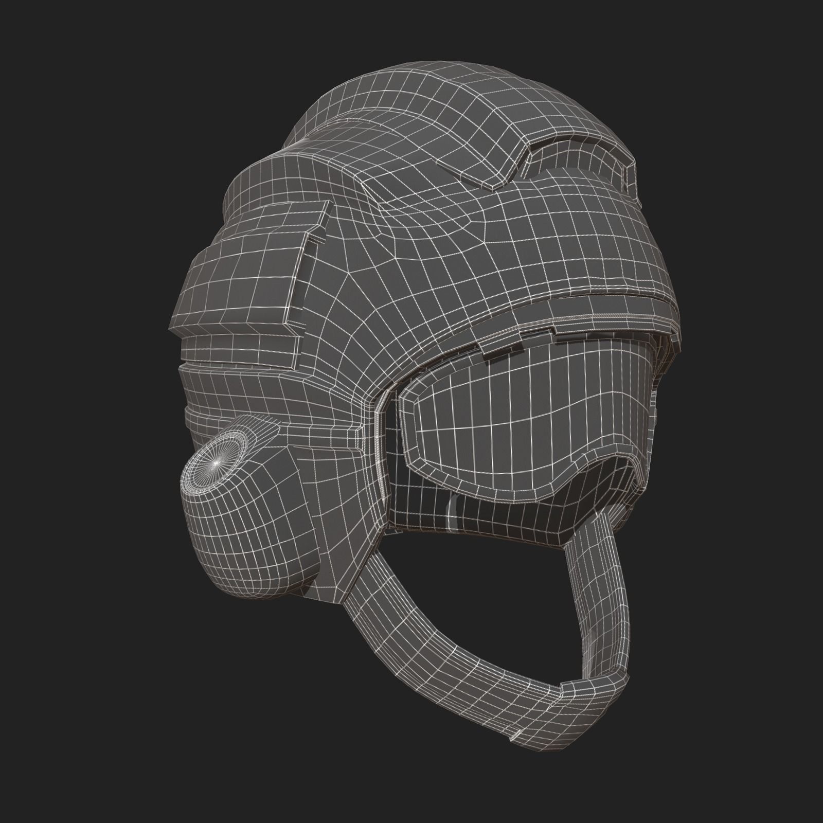 Helmet pilot scifi fantasy armor military combat soldier armor  Low-poly 3D model_9